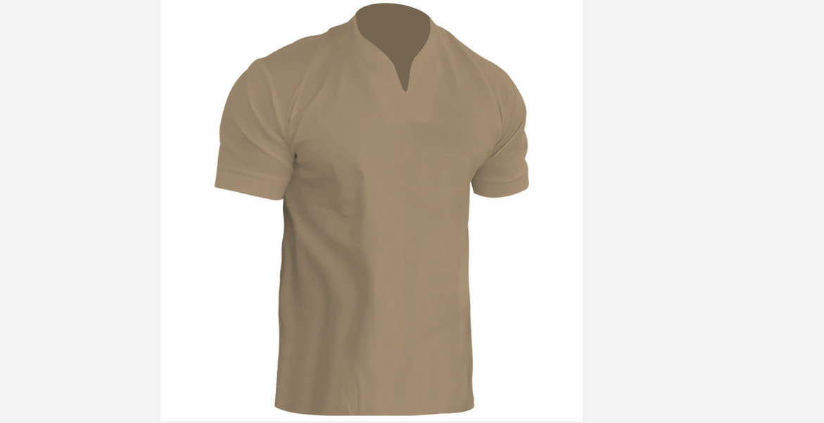 تیشرت یقه کوبایی با پارچه سبک و خنک